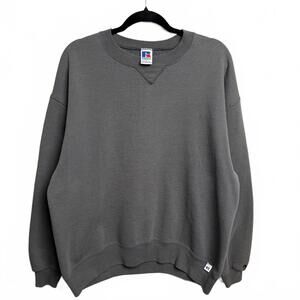 Vintage blank essential Gray minimal Russell sweatshirt XL